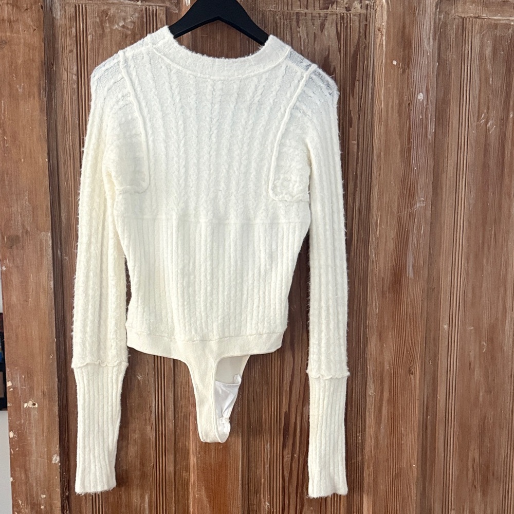 Free People Ivory Ribbed Sweater - Picture 3 of 9